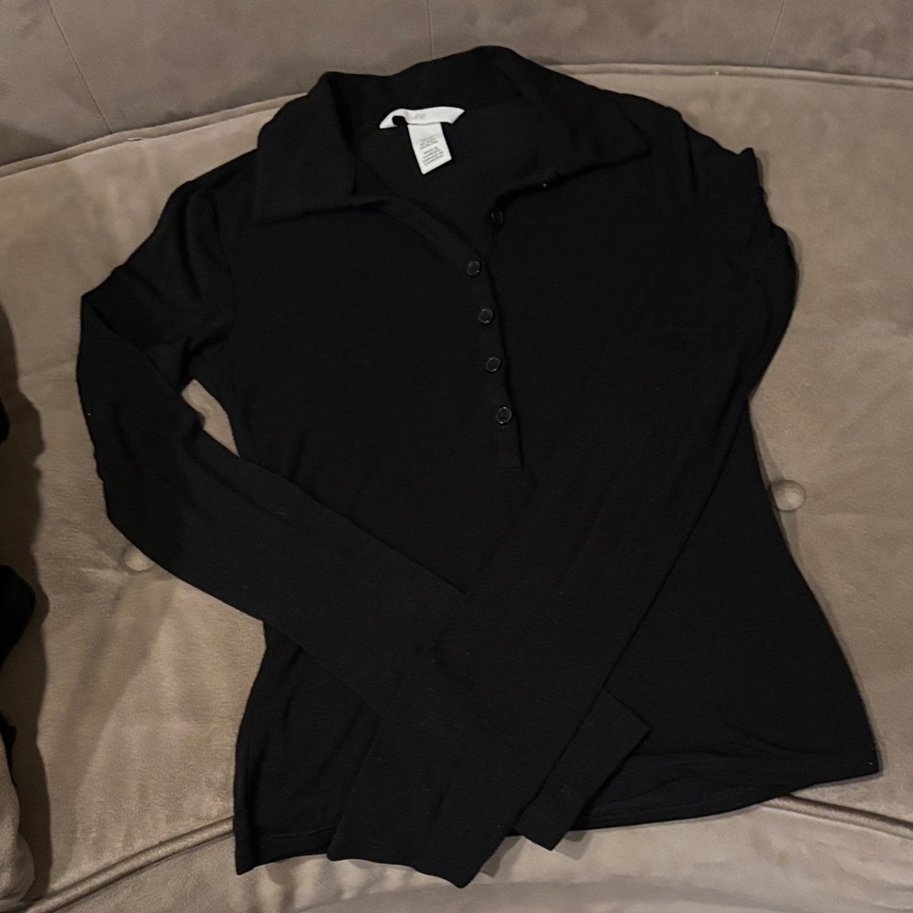 Elegant Women's Black Button Down Shirt